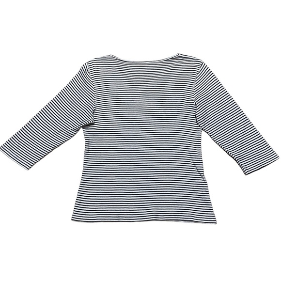 Draper’s & Damon’s Sequin Pumpkin Top Three Quarter Sleeve Shirt Stripes Autumn - Picture 2 of 11